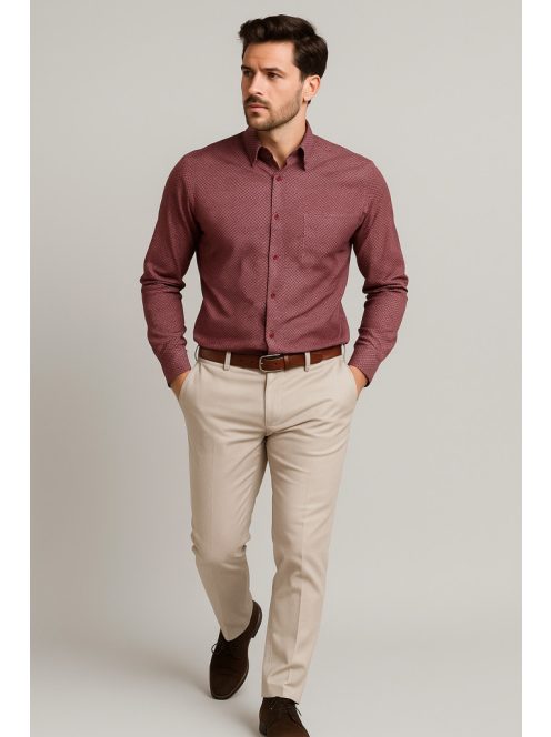 Thomas Jeans bordó mintás Slim Fit ing