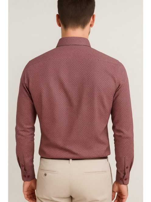 Thomas Jeans bordó mintás Slim Fit ing
