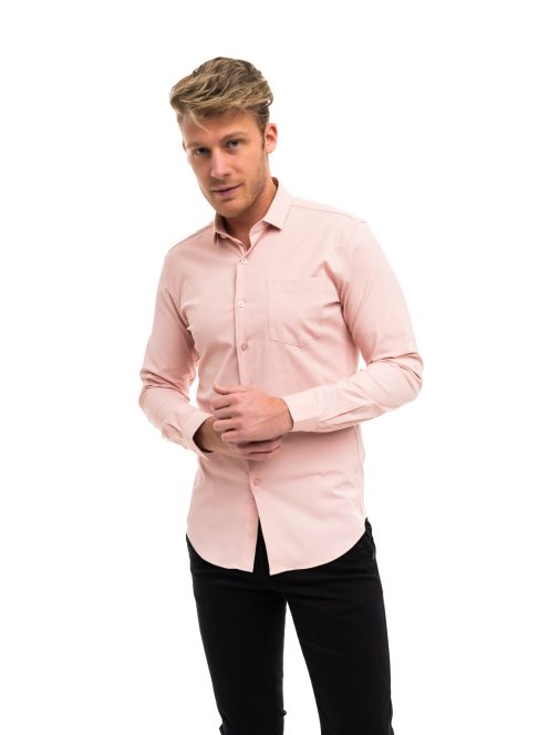 Pánska košeľa Thomas Jeans slim fit v pudrovo ružovej farbe