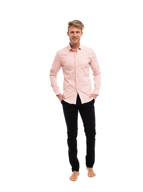 Pánska košeľa Thomas Jeans slim fit v pudrovo ružovej farbe