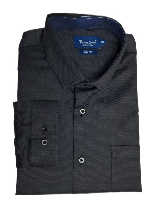 Thomas Jeans hosszú ujjú ing slim fit fekete
