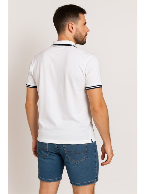 Thomas Jeans férfi fehér galléros zsebes póló fehér