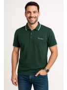 Thomas Jeans férfi galléros póló zsebbel zöld