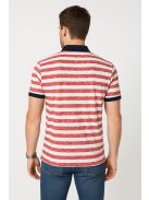 Thomas Jeans piros-fehér csíkos galléros póló