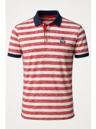 Thomas Jeans piros-fehér csíkos galléros póló