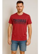 Tričko Thomas Jeans s veľkým nápisom v čerešňovo červenej farbe