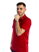 Tričko s golierom Thomas Jeans s červenou vreckou