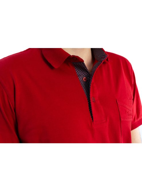 Thomas Jeans galléros póló piros zsebbel