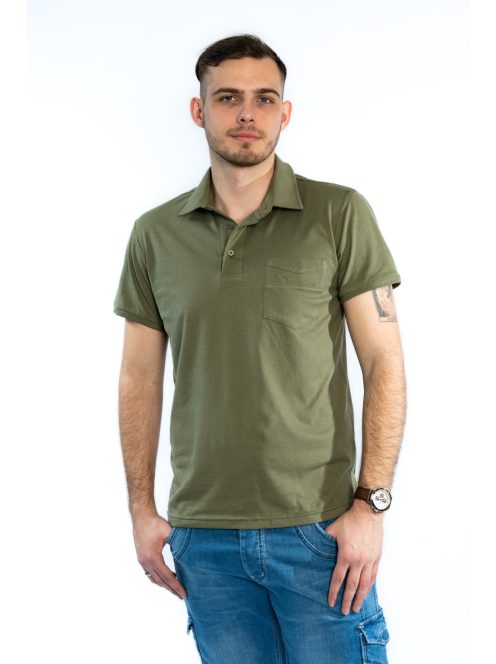 Thomas Jeans galléros póló zöld zsebbel