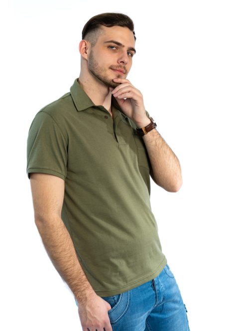 Tričko s golierom Thomas Jeans so zelenou vreckou