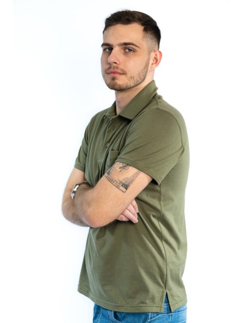 Tričko s golierom Thomas Jeans so zelenou vreckou
