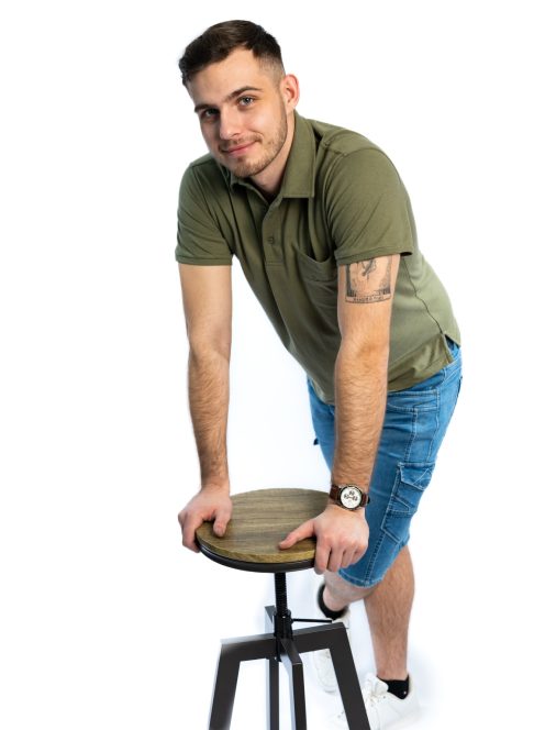 Thomas Jeans galléros póló zöld zsebbel