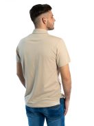 Pánske tričko s golierom Thomas Jeans v béžovej farbe s vreckom