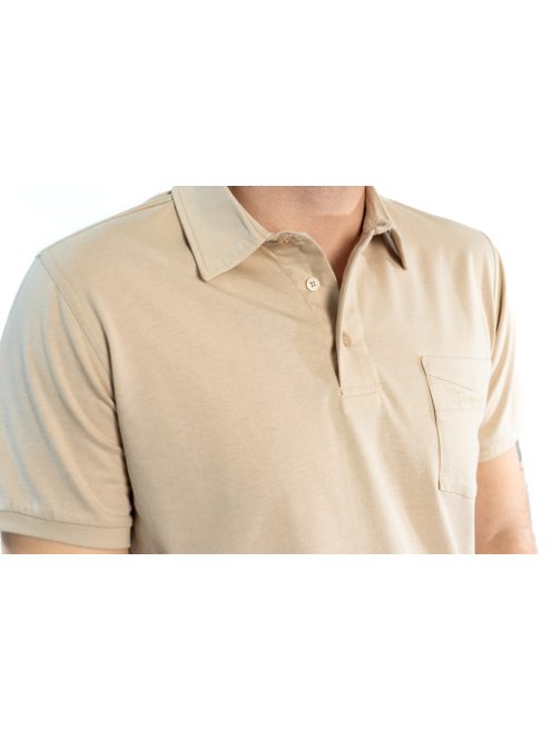 Thomas Jeans galléros póló bézs zsebbel