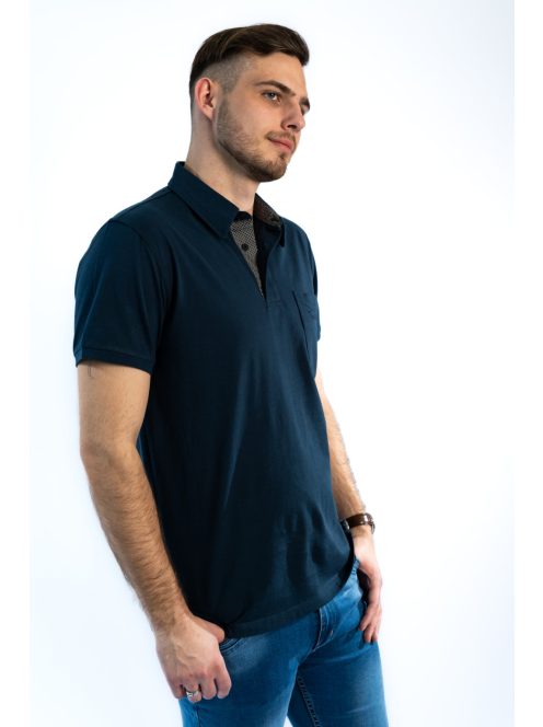 Thomas Jeans galléros póló sötétkék zsebbel