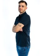 Polo tričko Thomas Jeans s golierom, tmavomodré s vreckom