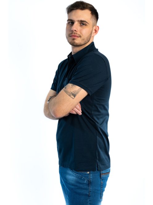 Polo tričko Thomas Jeans s golierom, tmavomodré s vreckom