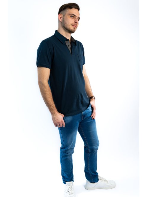 Polo tričko Thomas Jeans s golierom, tmavomodré s vreckom