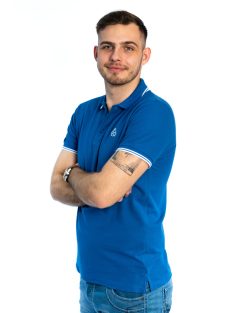 Modré piké tričko s golierom Thomas Jeans