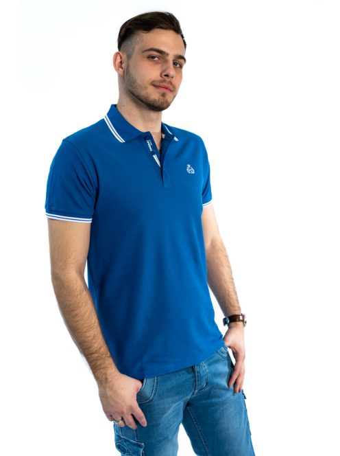 Modré piké tričko s golierom Thomas Jeans