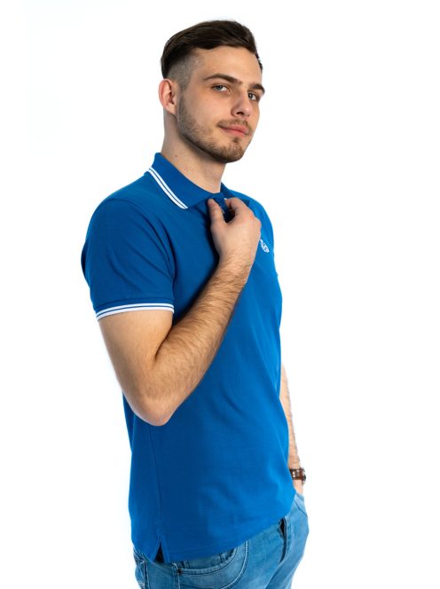 Modré piké tričko s golierom Thomas Jeans