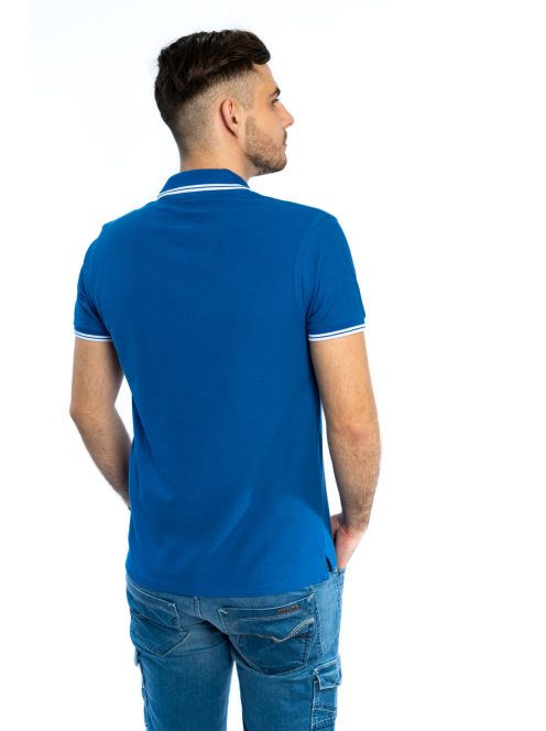 Modré piké tričko s golierom Thomas Jeans