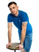 Modré piké tričko s golierom Thomas Jeans