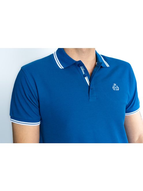 Modré piké tričko s golierom Thomas Jeans