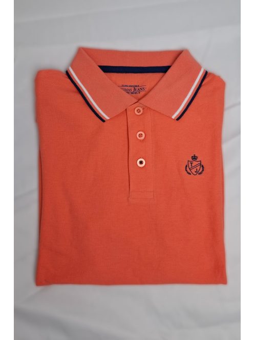 Piké tričko s golierom Thomas Jeans v broskyňovej farbe