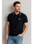 Piké tričko s golierom Thomas Jeans, čierne