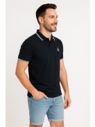 Piké tričko s golierom Thomas Jeans, čierne