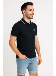 Piké tričko s golierom Thomas Jeans, čierne