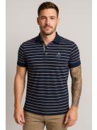 Thomas Jeans férfi galléros vékony csíkos póló szürke színű barack-szürke csíkos