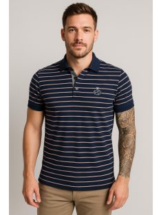 Thomas Jeans tričko s golierom a tenkými prúžkami