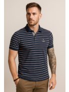 Thomas Jeans férfi galléros vékony csíkos póló szürke színű barack-szürke csíkos