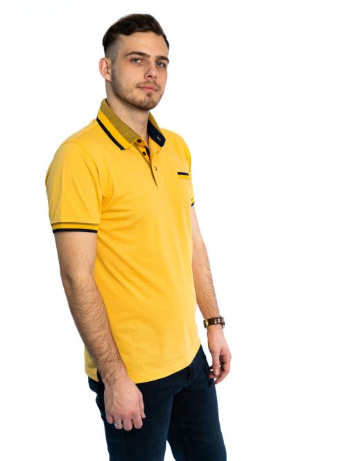 Pánske tričko s golierom Thomas Jeans v horčicovo žltej farbe
