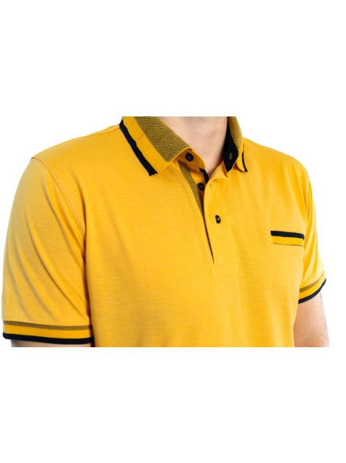 Pánske tričko s golierom Thomas Jeans v horčicovo žltej farbe