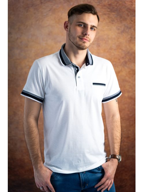 Thomas Jeans elegáns galléros póló fehér