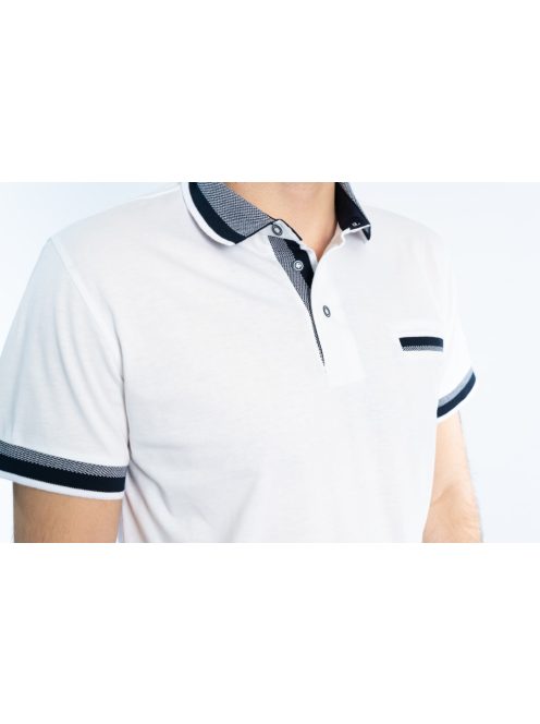 Thomas Jeans elegáns galléros póló fehér