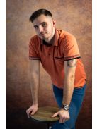Elegantné tričko s golierom Thomas Jeans v tehlovej farbe