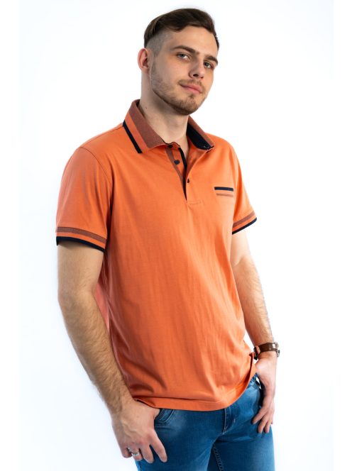 Elegantné tričko s golierom Thomas Jeans v tehlovej farbe