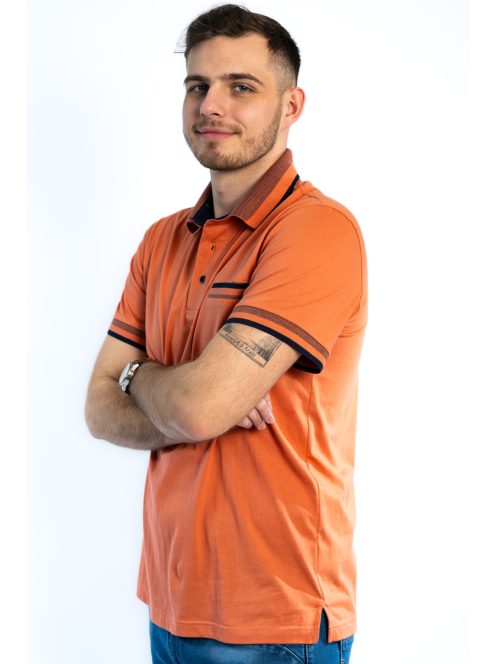 Thomas Jeans elegáns galléros póló tégla