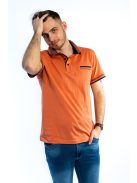 Elegantné tričko s golierom Thomas Jeans v tehlovej farbe