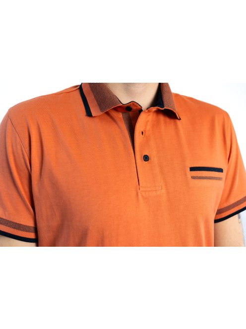 Elegantné tričko s golierom Thomas Jeans v tehlovej farbe