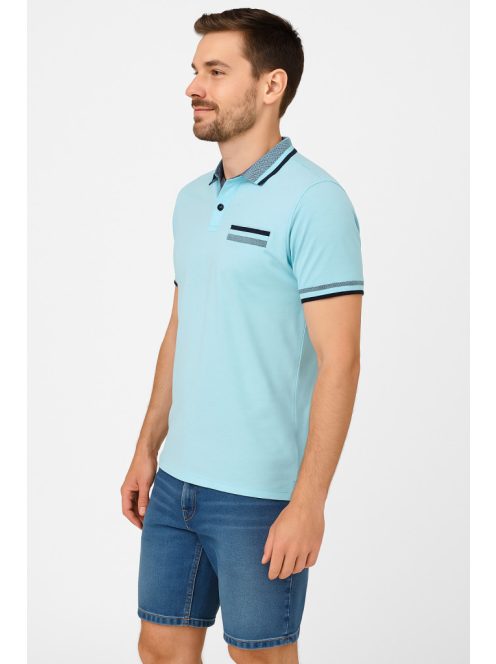 Thomas Jeans elegantné tričko s golierom, svetlo modré