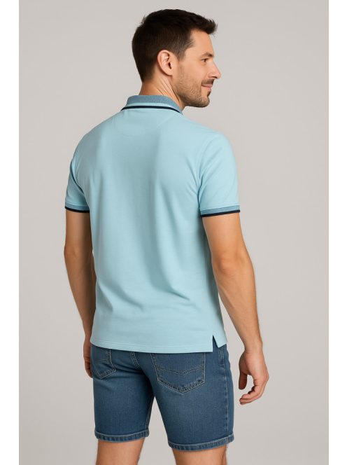 Thomas Jeans elegantné tričko s golierom, svetlo modré