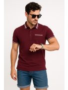 Thomas Jeans férfi galléros póló bordó