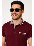 Thomas Jeans férfi galléros póló bordó