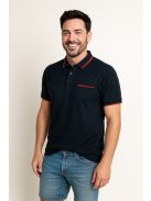 Thomas Jeans fekete elegáns galléros póló