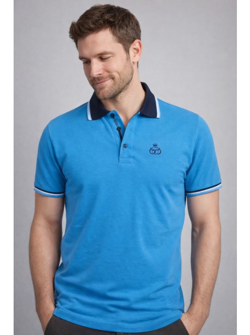 Modré tričko s golierom Thomas Jeans
